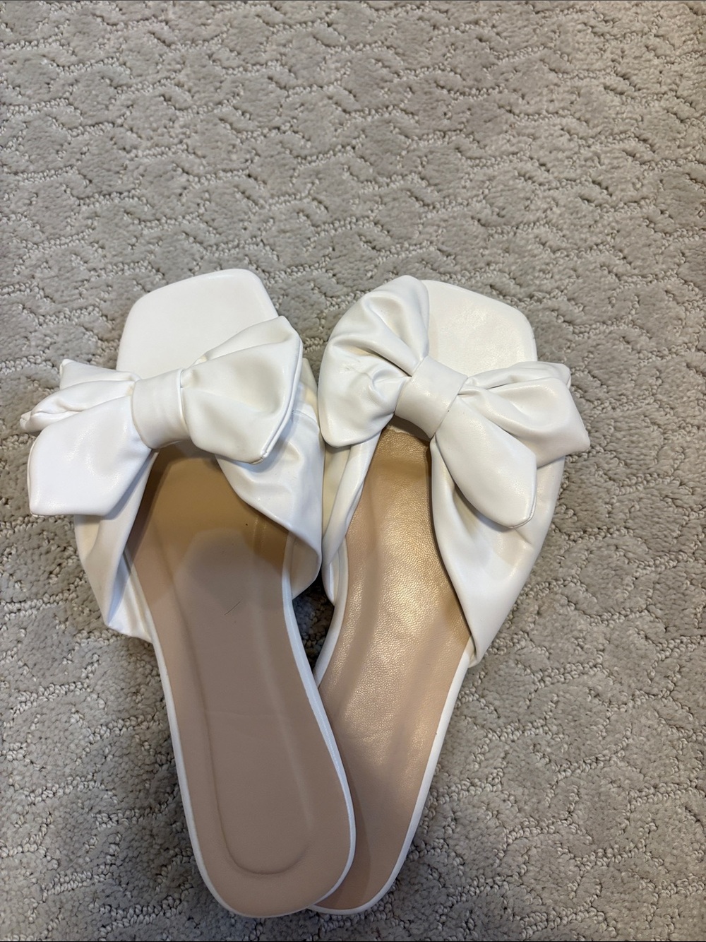 Amazon White Bow Slide Mule Sandals
